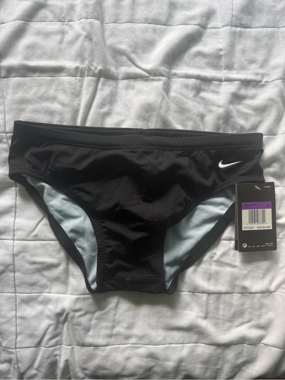 Nike Black Men’s Swim Brief with Light Gray Lining